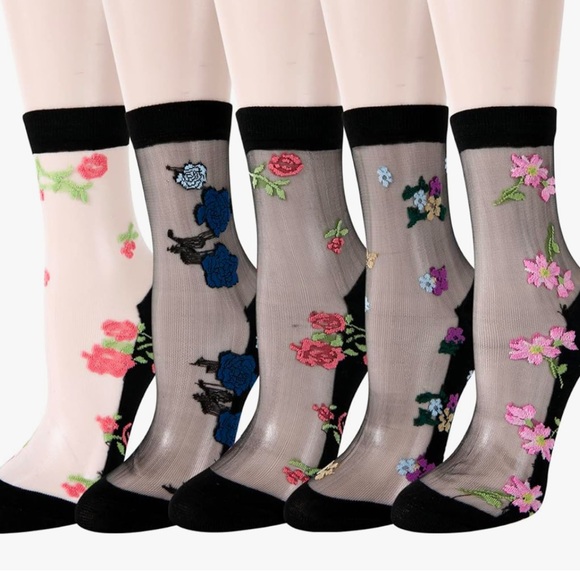 Electric Daisy floral embroidered ballet corset ankle socks Lolita dollbaby girl